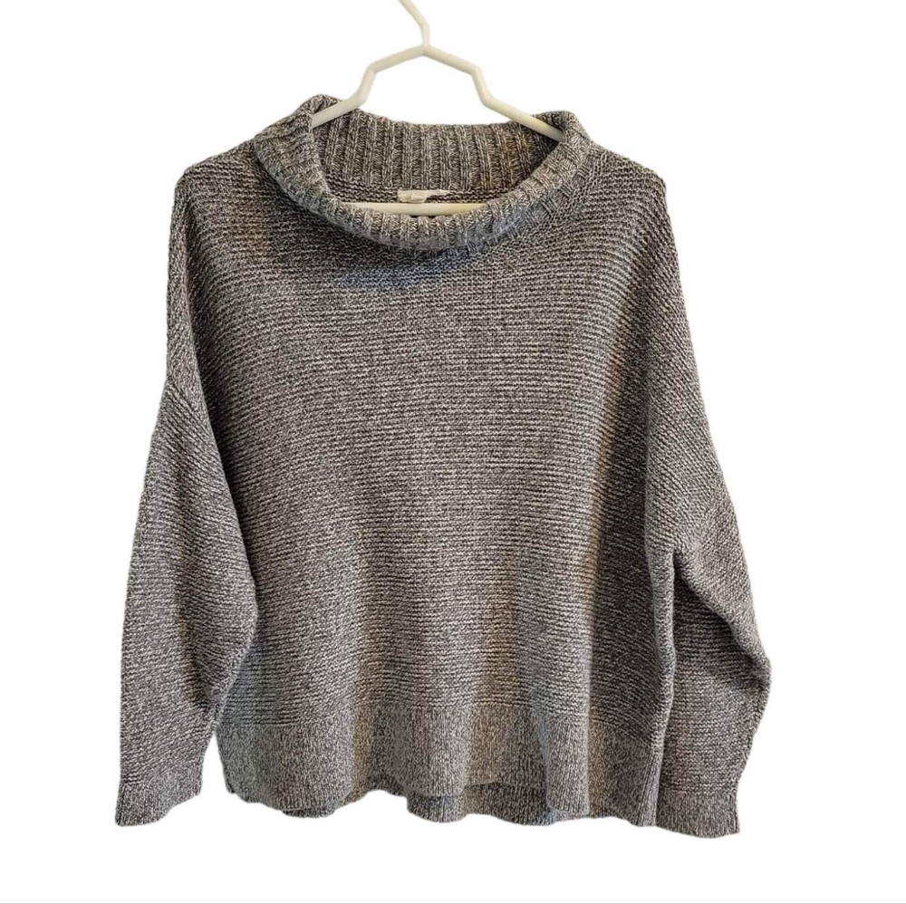 Eileen Fisher Heathered Gray Cowl Neck Sweater